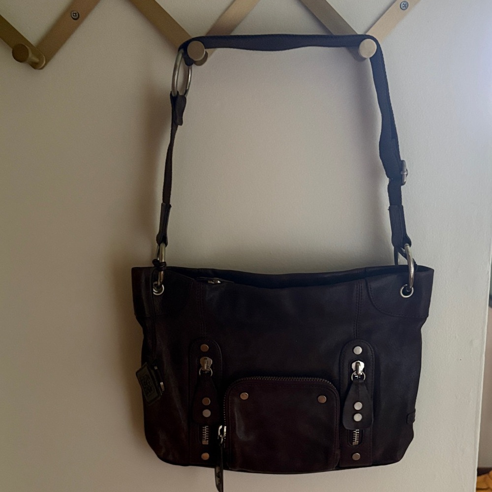 Ellington Brown Leather Crossbody Bag